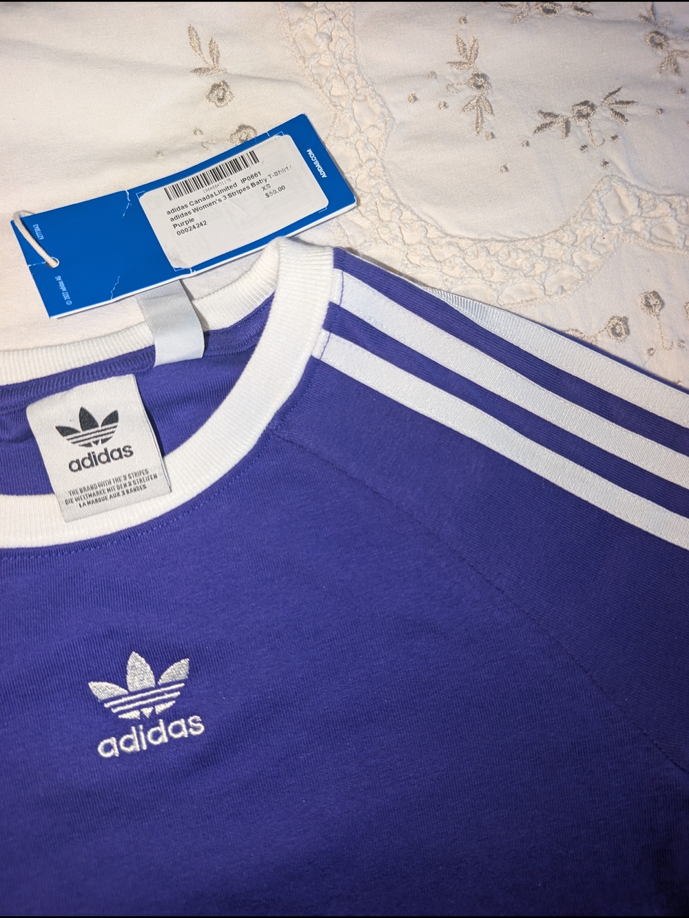 adidas Purple & White Women's Tee